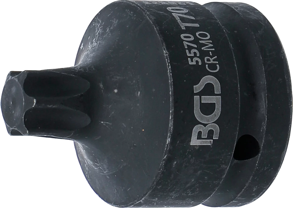 Kraft-Bit-Einsatz, Länge 60 mm, Antrieb Innenvierkant 20 mm (3/4"), T-Profil (für Torx) T70