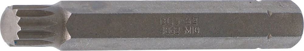 Bit, Länge 75 mm, Antrieb Außensechskant 10 mm (3/8"), Innenvielzahn (für XZN) M10
