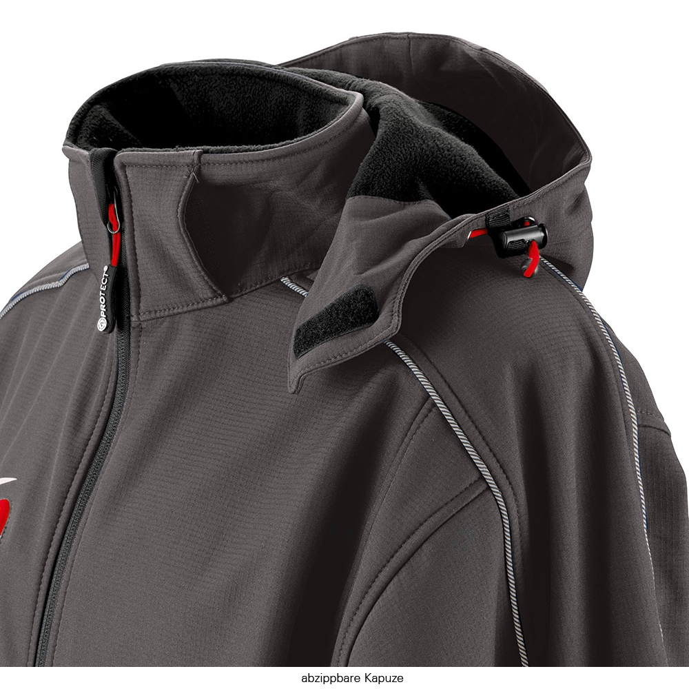 4PROTECT® Softshelljacke MONTANA grau/schwarz