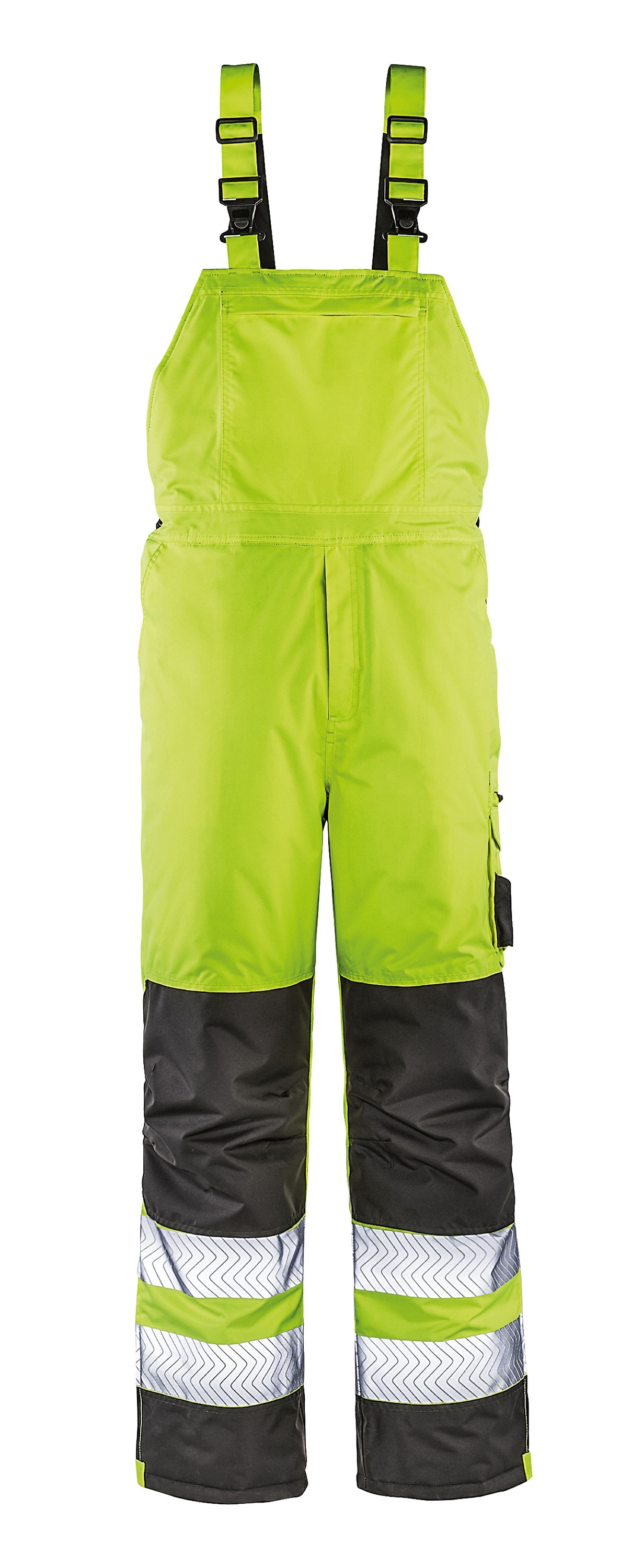 4PROTECT® Warn-Winter-Wetterschutz-Latzhose ATLANTA leuchtgelb/grau