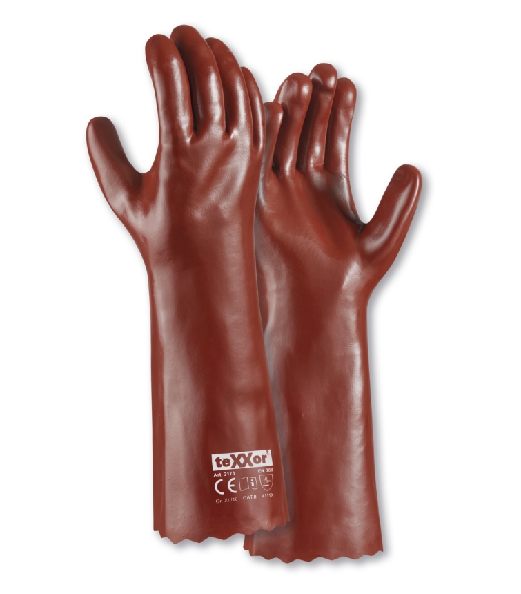 teXXor® PVC-Handschuhe ROTBRAUN rotbraun