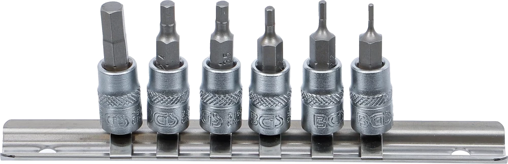 Bit-Einsatz-Satz, Antrieb Innenvierkant 6,3 mm (1/4"), Innensechskant 1,5 - 6 mm, 6-tlg.
