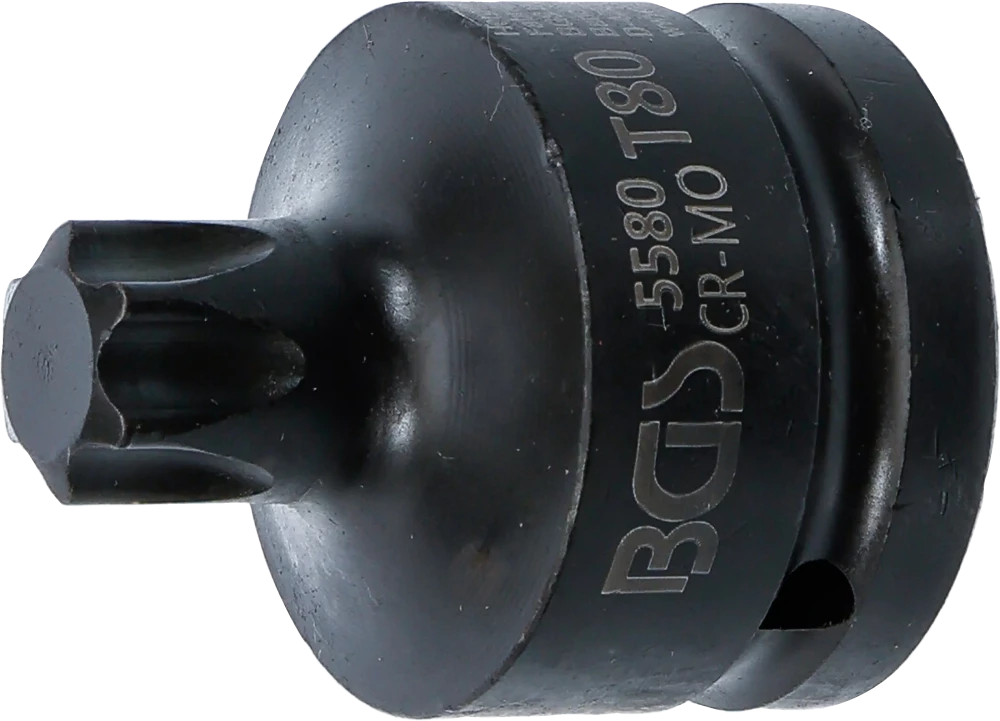 Kraft-Bit-Einsatz, Länge 60 mm, Antrieb Innenvierkant 20 mm (3/4"), T-Profil (für Torx) T80