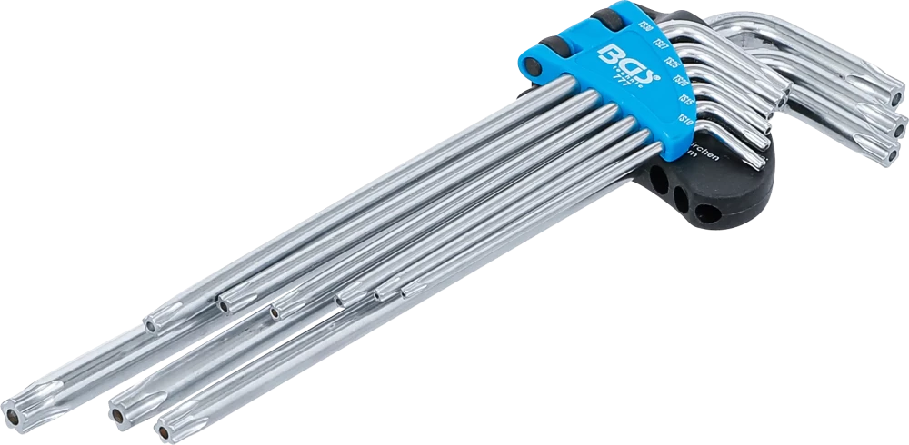 Winkelschlüssel-Satz, extra lang, TS-Profil (für Torx Plus) TS10 - TS50, 9-tlg.