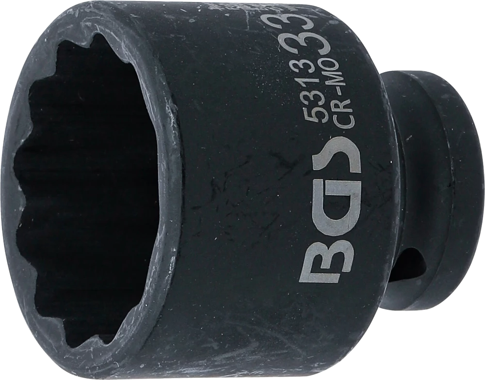 Kraft-Steckschlüssel-Einsatz Zwölfkant, Antrieb Innenvierkant 12,5 mm (1/2"), SW 33 mm
