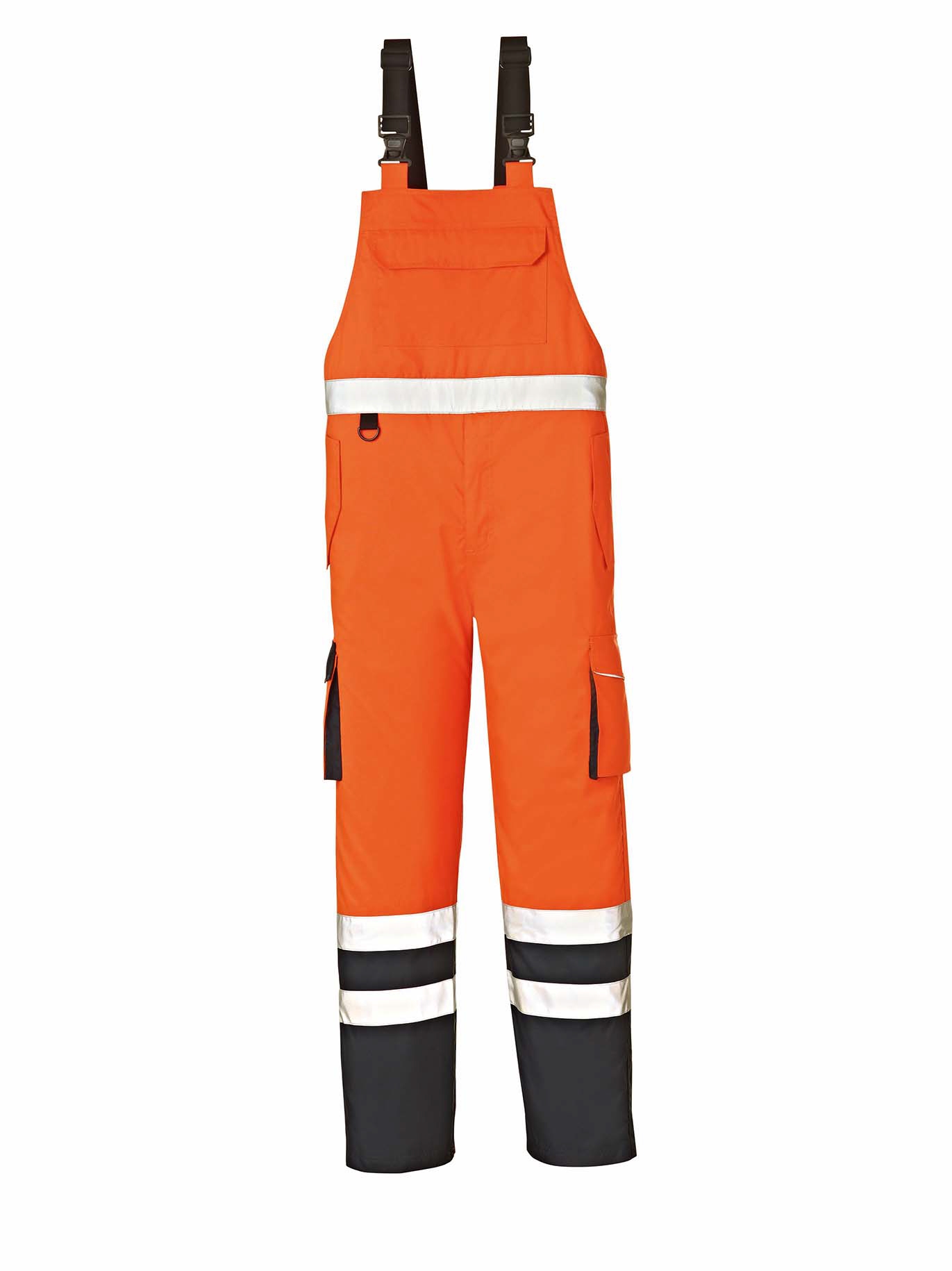 4PROTECT® Warn-Wetterschutz-Latzhose CHICAGO leuchtorange/navy