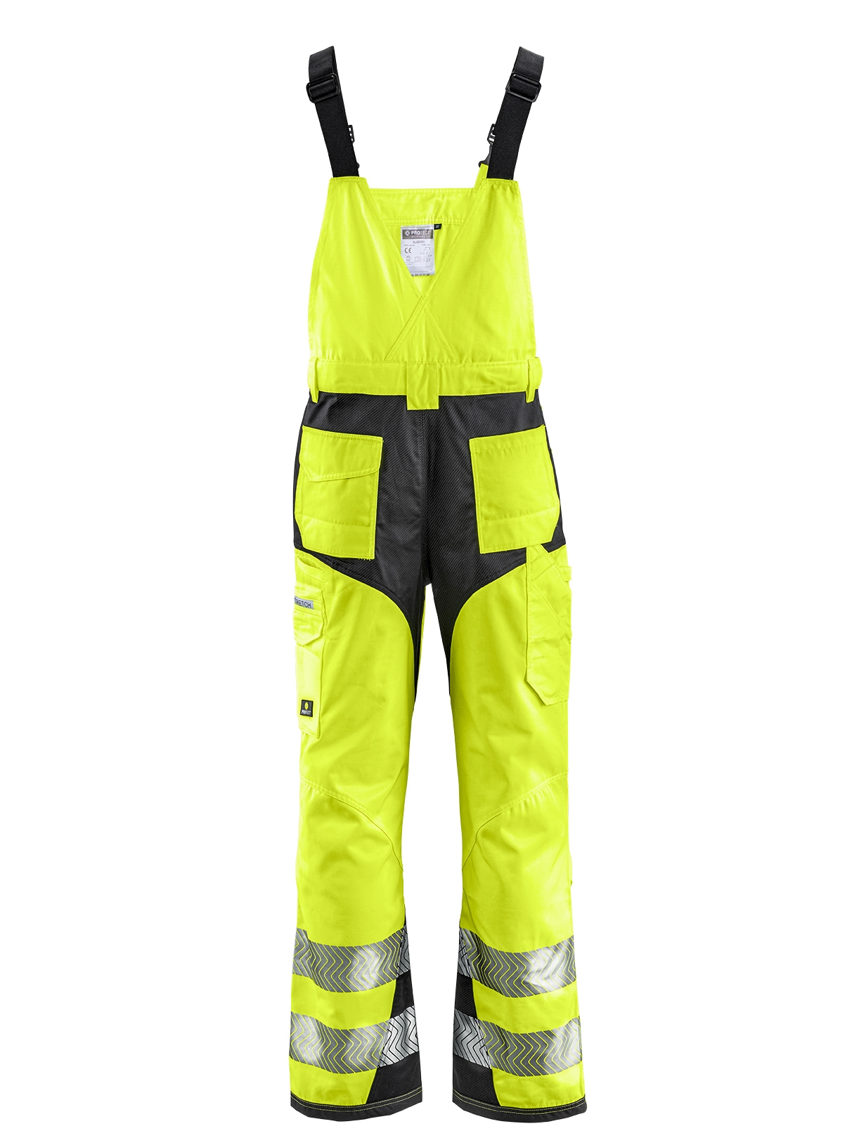4PROTECT® Warnschutz-Latzhose ALABAMA leuchtgelb/grau