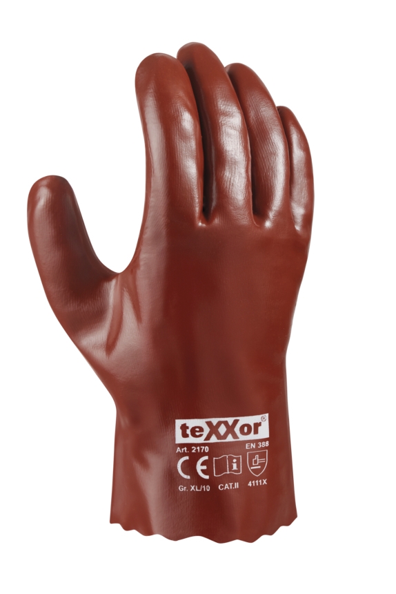 teXXor® PVC-Handschuhe ROTBRAUN rotbraun
