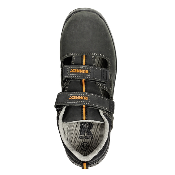 RUNNEX® S1-Sicherheitsklettsandalen TeamStar schwarz/orange