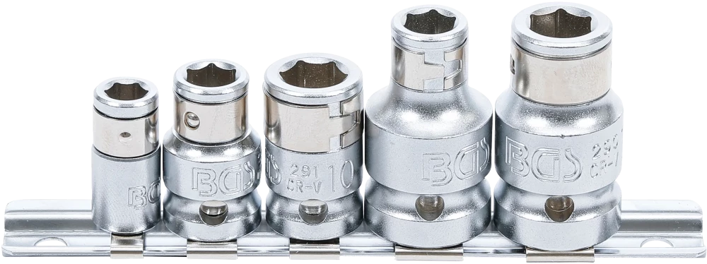 Bit-Adapter-Satz mit Haltekugel, Innenvierkant 6,3 mm (1/4") / 10 mm (3/8") / 12,5 mm (1/2"), 5-tlg.
