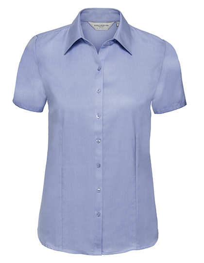 Bluse – Ladies' Short Sleeve Tailored Herringbone Shirt