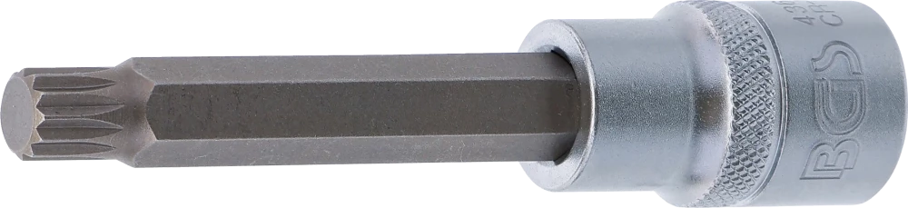 Bit-Einsatz, Länge 100 mm, Antrieb Innenvierkant 12,5 mm (1/2"), Innenvielzahn (für XZN) M10