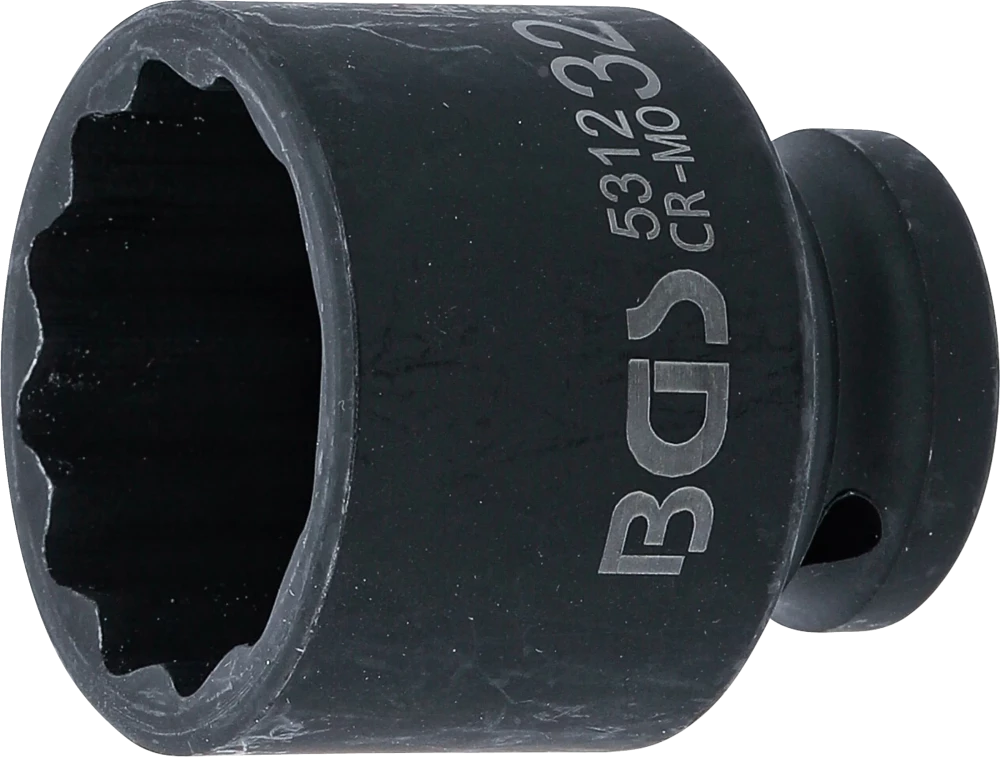 Kraft-Steckschlüssel-Einsatz Zwölfkant, Antrieb Innenvierkant 12,5 mm (1/2"), SW 32 mm