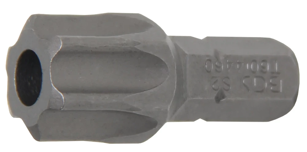 Bit, Länge 30 mm, Antrieb Außensechskant 8 mm (5/16"), T-Profil (für Torx) mit Bohrung T60
