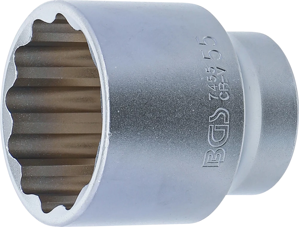 Steckschlüssel-Einsatz Zwölfkant, Antrieb Innenvierkant 20 mm (3/4"), SW 55 mm