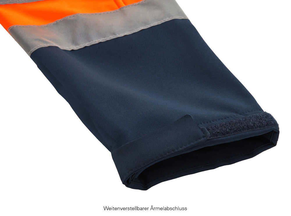 4PROTECT® Warnschutz-Softshelljacke PITTSBURGH leuchtorange/navy