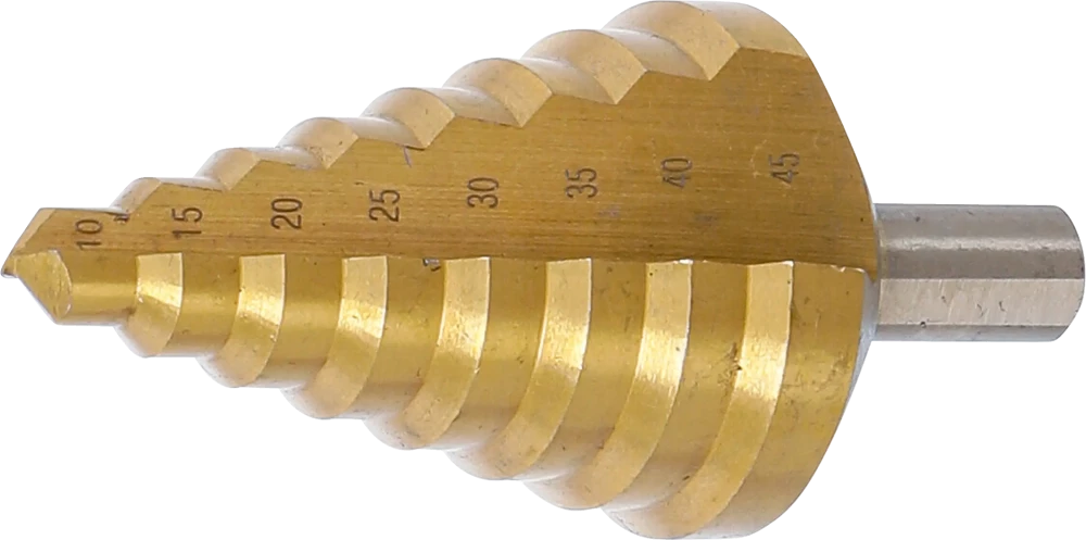 Stufenbohrer, titan-nitriert, Ø 10 - 45 mm