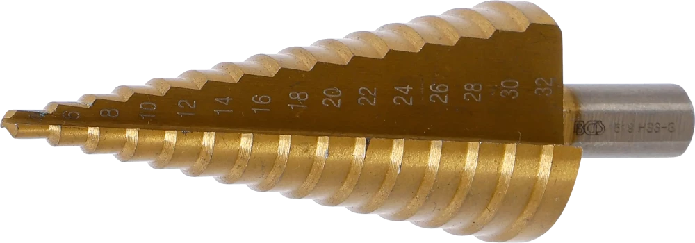 Stufenbohrer, titannitriert, Ø 4 - 32 mm