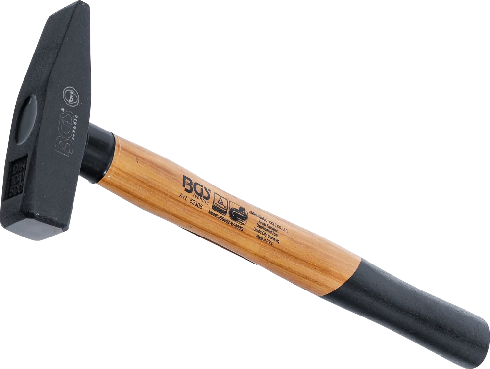 Schlosserhammer, Hickory-Stiel, DIN 1041, 500 g