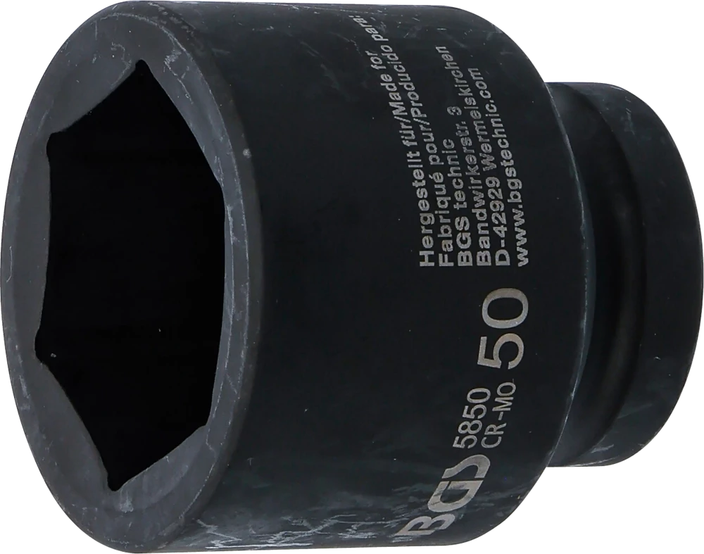 Kraft-Steckschlüssel-Einsatz Sechskant, Antrieb Innenvierkant 25 mm (1"), SW 50 mm