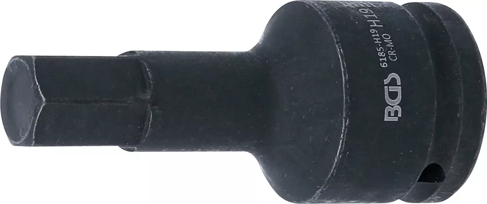 Kraft-Bit-Einsatz, Länge 100 mm, Antrieb Innenvierkant 20 mm (3/4"), Innensechskant 19 mm