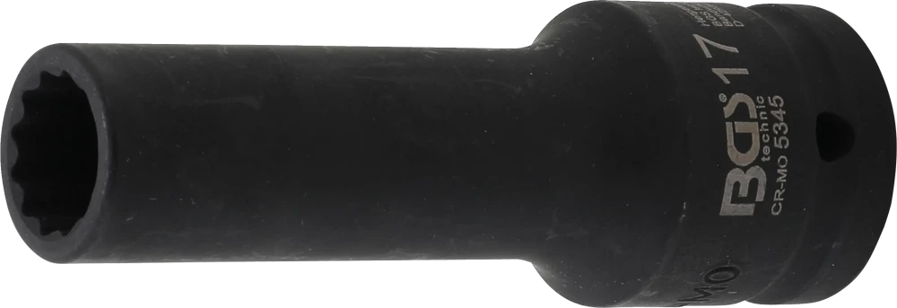 Kraft-Steckschlüssel-Einsatz Zwölfkant, tief, Antrieb Innenvierkant 20 mm (3/4"), SW 17 mm