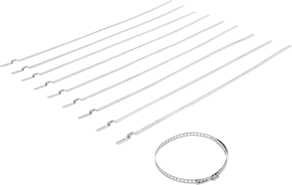 Achsmanschetten-Schellen-Satz, Edelstahl, rostfrei, 7 mm, 50 - 120 mm, 10-tlg.
