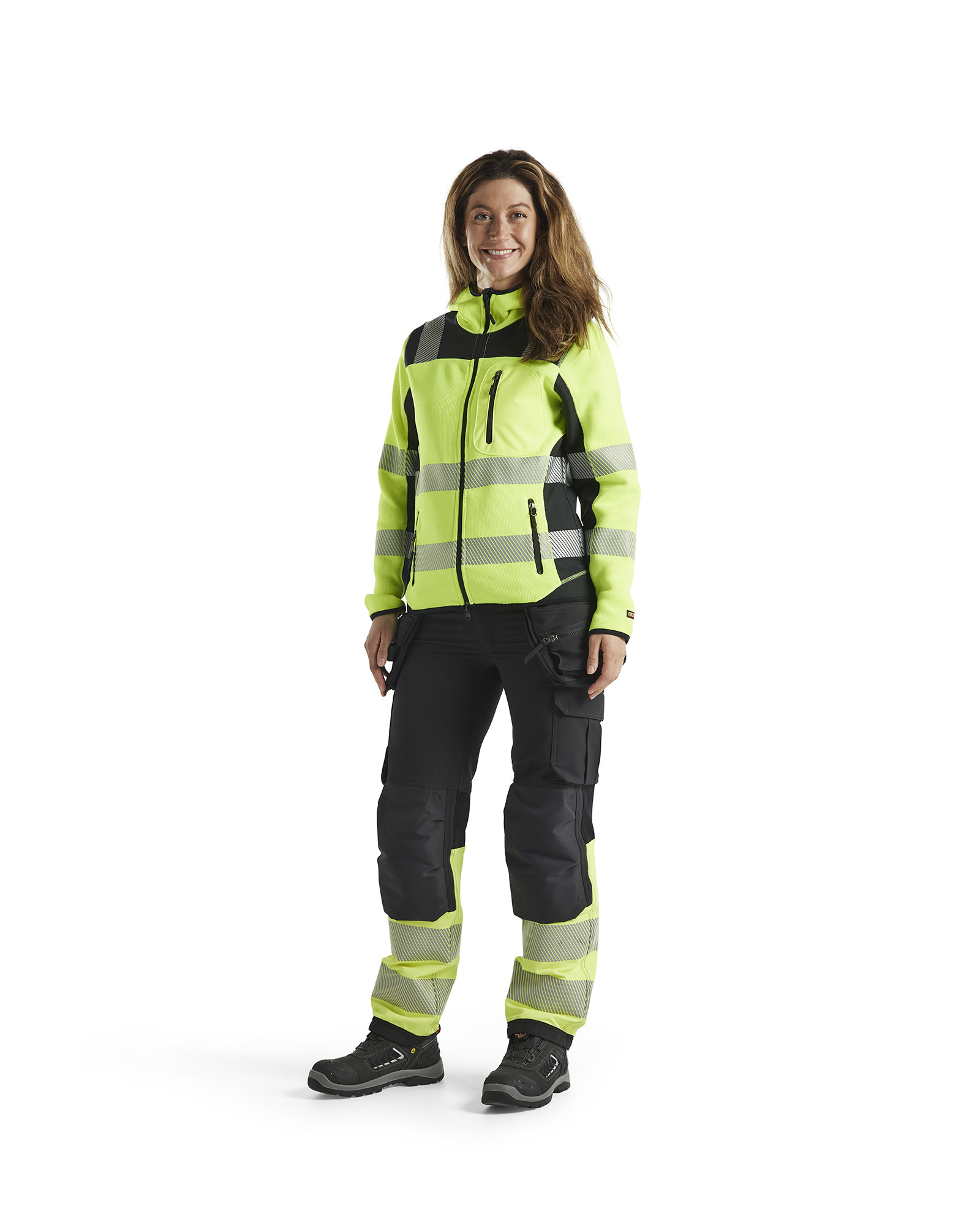 Damen High Vis Arbeitshose 4-Wege-Stretch