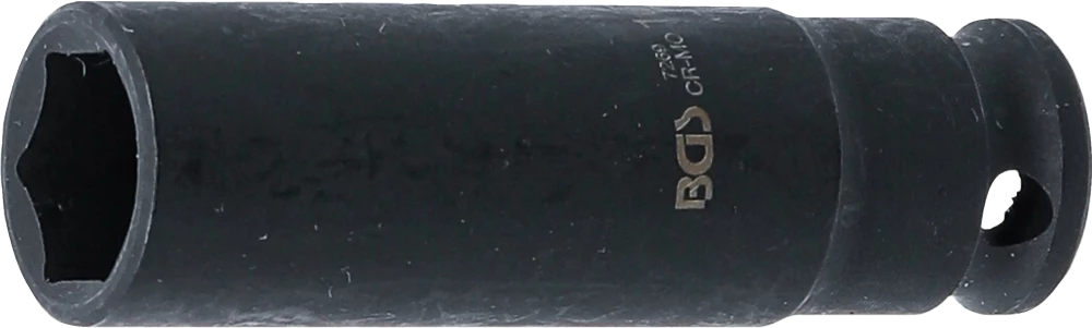 Kraft-Steckschlüssel-Einsatz Sechskant, tief, Antrieb Innenvierkant 6,3 mm (1/4"), SW 10 mm