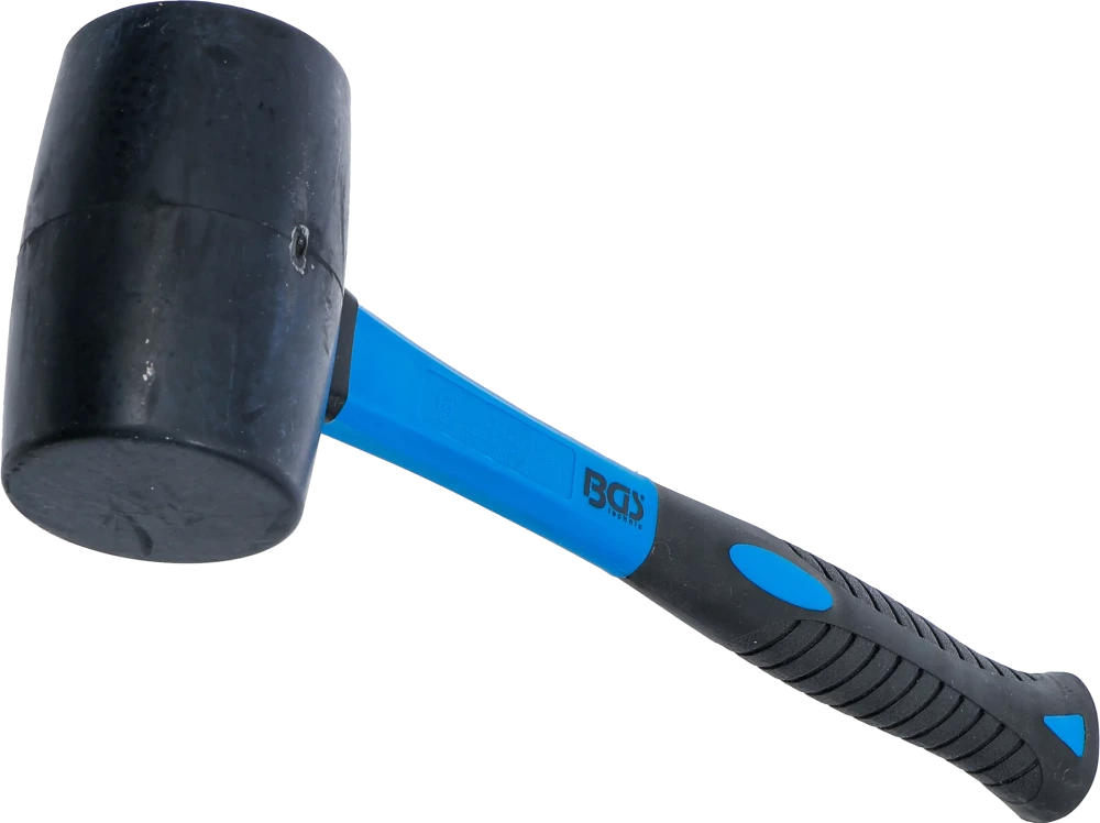 Gummihammer, Fiberglasstiel, schwarzer Kopf, Ø 60 mm, 500 g