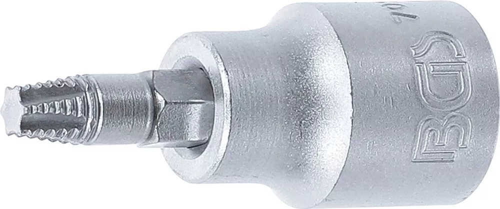 Schraubenausdreher-Bit-Einsatz, Antrieb Innenvierkant 10 mm (3/8"), für defektes T-Profil (für Torx) T27