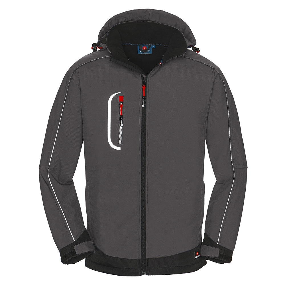 4PROTECT® Softshelljacke MONTANA grau/schwarz