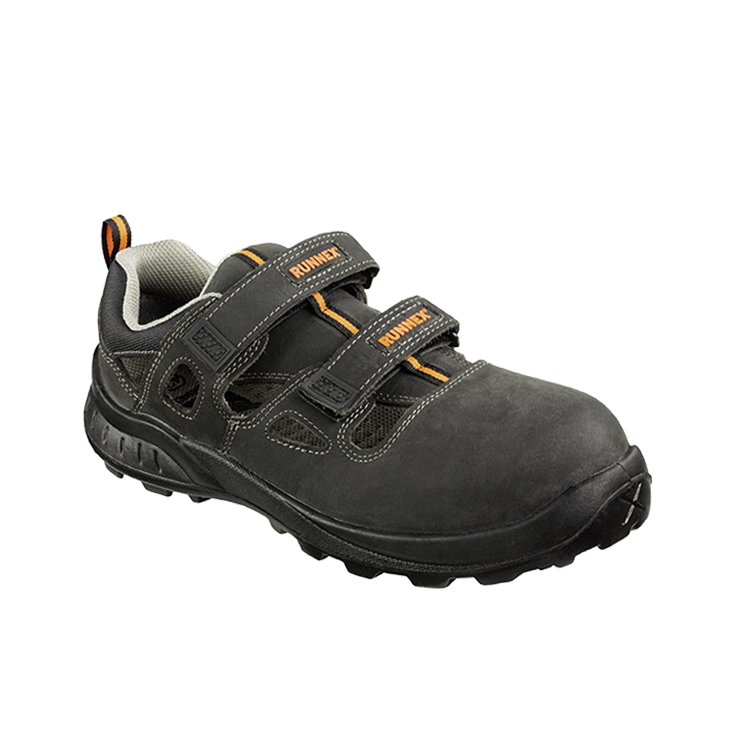RUNNEX® S1-Sicherheitsklettsandalen TeamStar schwarz/orange