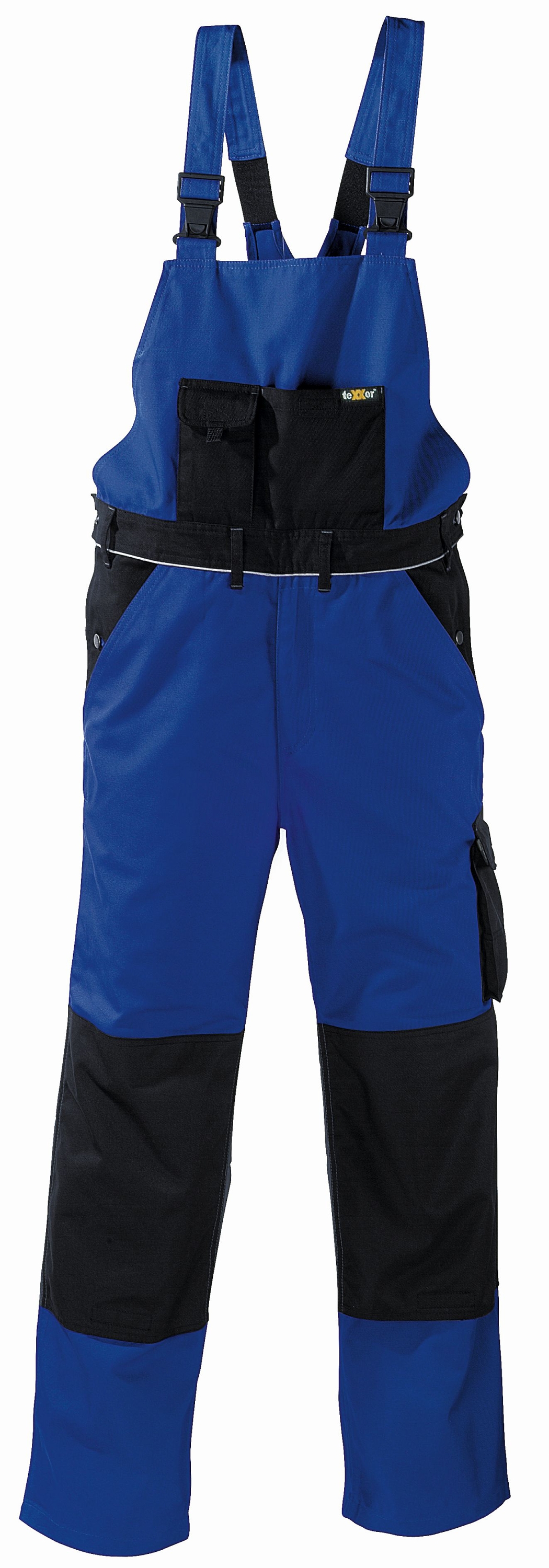 teXXor® Canvas (320 g/m²) Latzhose AMAZONAS kornblau/schwarz