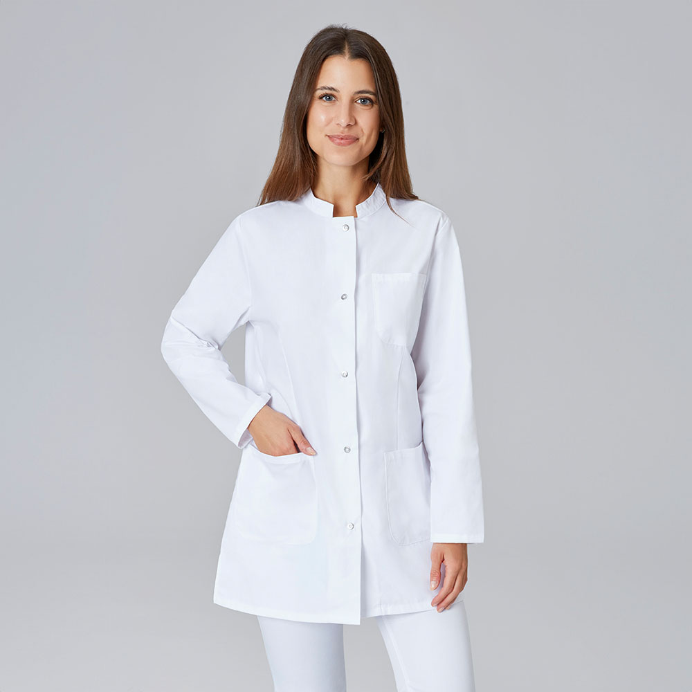 Damen Kurzmantel, langarm, weiß, Gr. 2XL