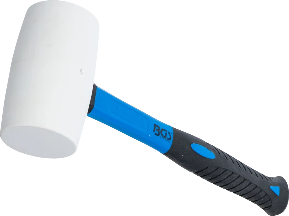 Gummihammer, Fiberglasstiel, weißer Kopf, Ø 64 mm, 750 g