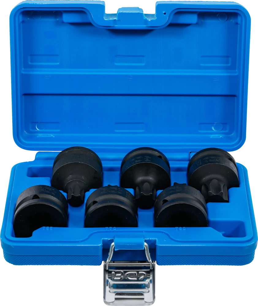 Kraft-Bit-Einsatz-Satz, Antrieb Innenvierkant 20 mm (3/4"), T-Profil (für Torx) T55 - T100, 6 tlg.