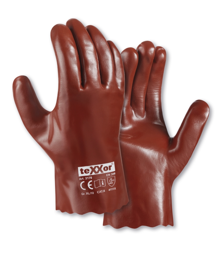 teXXor® PVC-Handschuhe ROTBRAUN rotbraun
