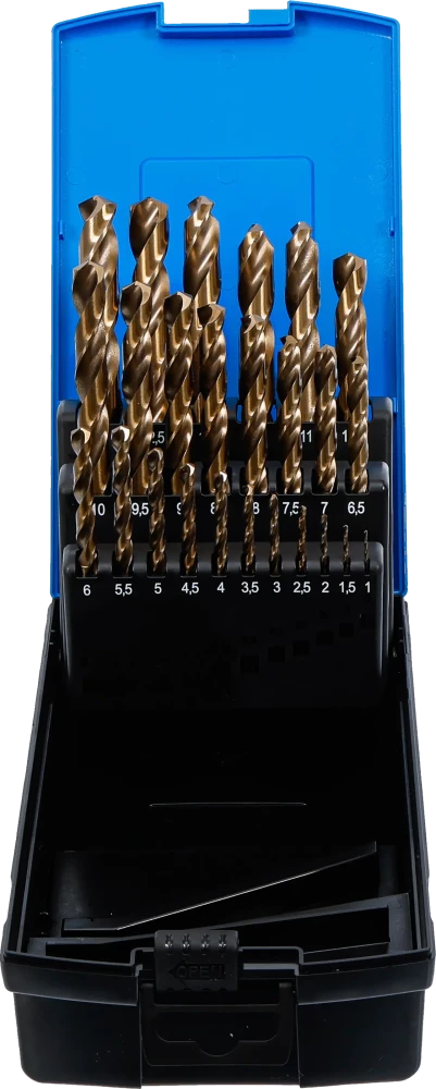 Spiralbohrer-Satz, HSS-G M35 Cobaltstahl, 1 - 13 mm, 25-tlg.