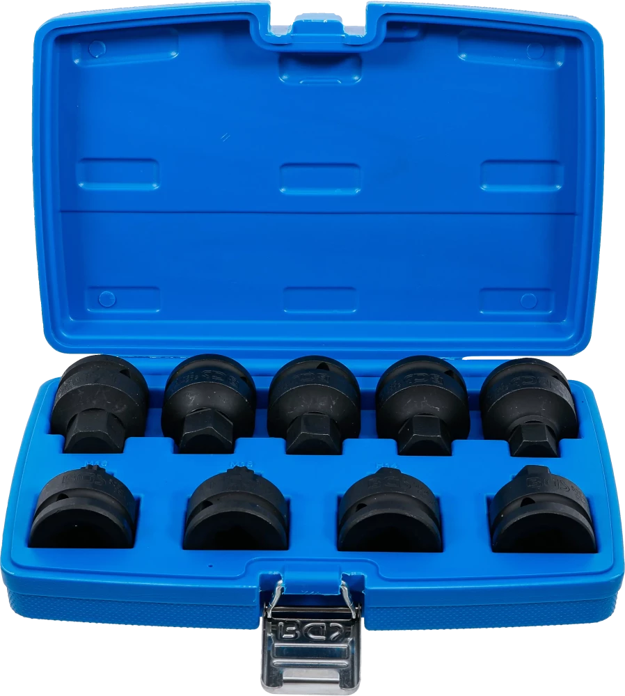 Kraft-Bit-Einsatz-Satz, Antrieb Innenvierkant 20 mm (3/4"), Innensechskant, Innenvielzahn (für XZN), 9-tlg.