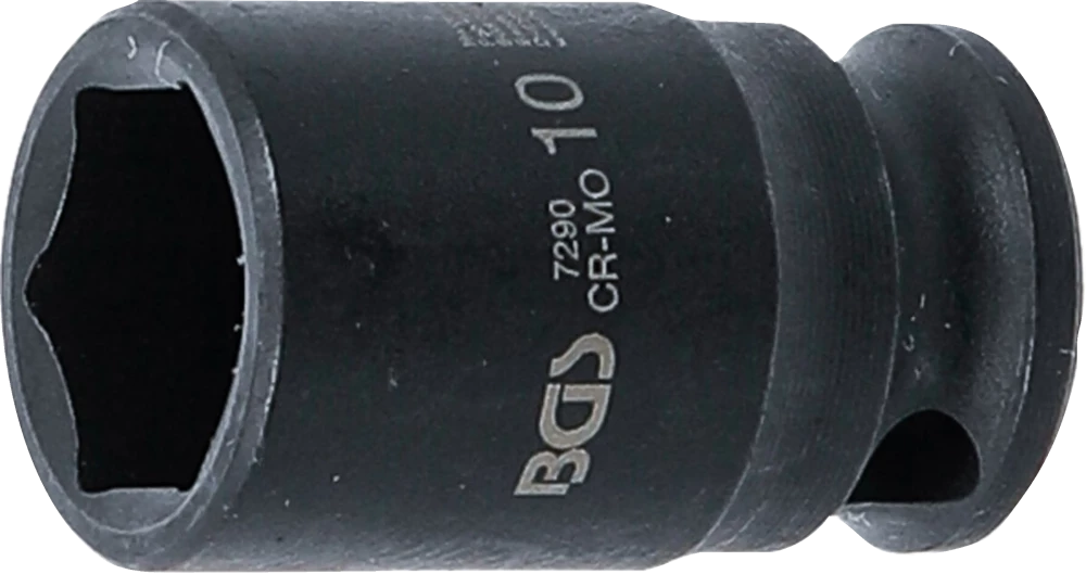 Kraft-Steckschlüssel-Einsatz Sechskant, Antrieb Innenvierkant 6,3 mm (1/4"), SW 10 mm