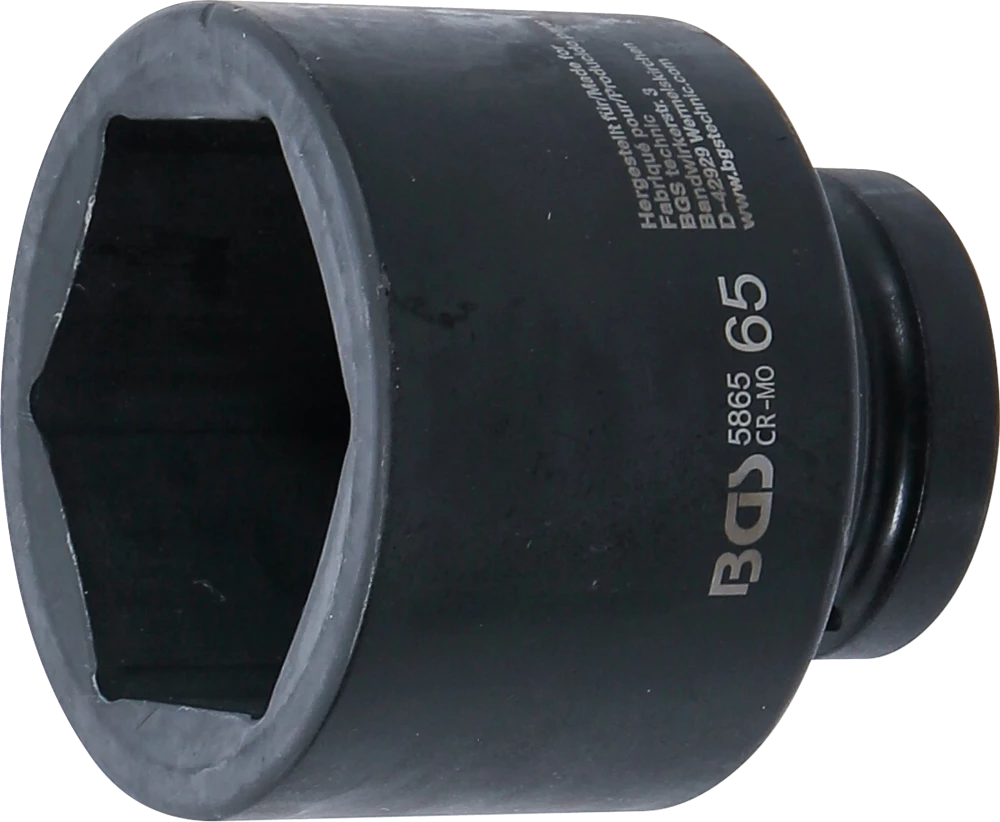 Kraft-Steckschlüssel-Einsatz Sechskant, Antrieb Innenvierkant 25 mm (1"), SW 65 mm