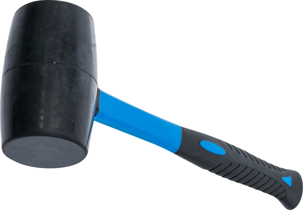 Gummihammer, Fiberglasstiel, schwarzer Kopf, Ø 70 mm, 900 g