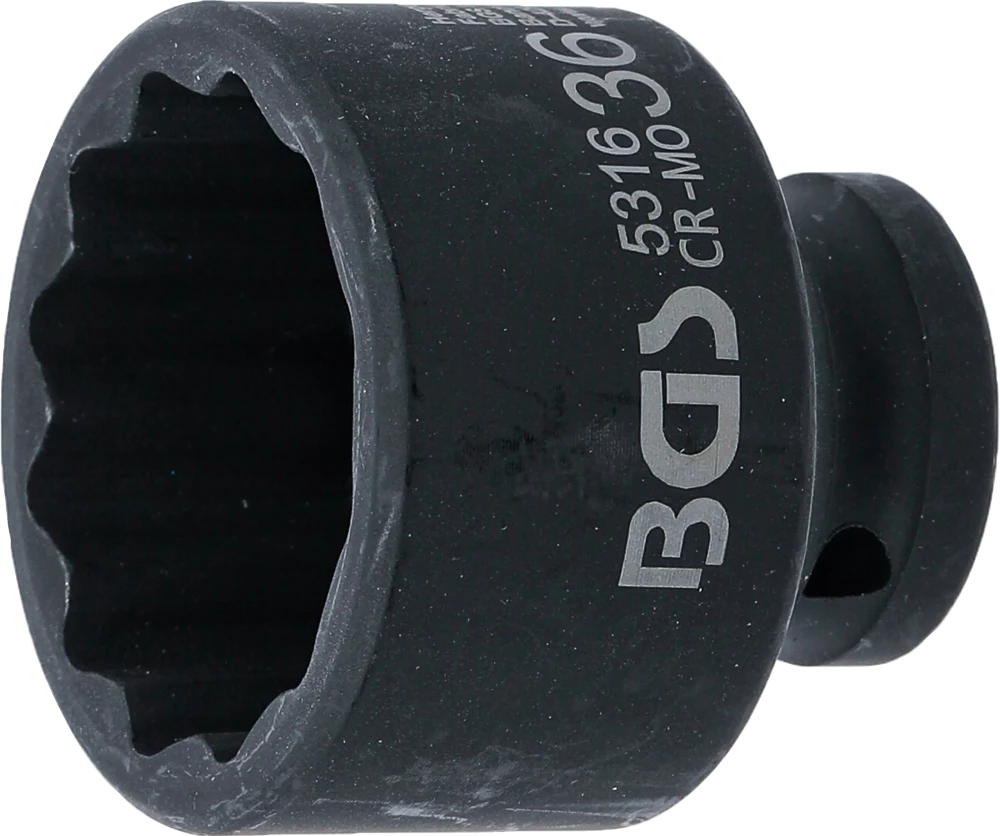 Kraft-Steckschlüssel-Einsatz Zwölfkant, Antrieb Innenvierkant 12,5 mm (1/2"), SW 36 mm