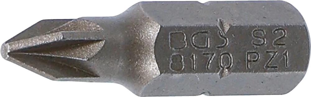 Bit, Länge 25 mm, Antrieb Außensechskant 6,3 mm (1/4"), Kreuzschlitz PZ1
