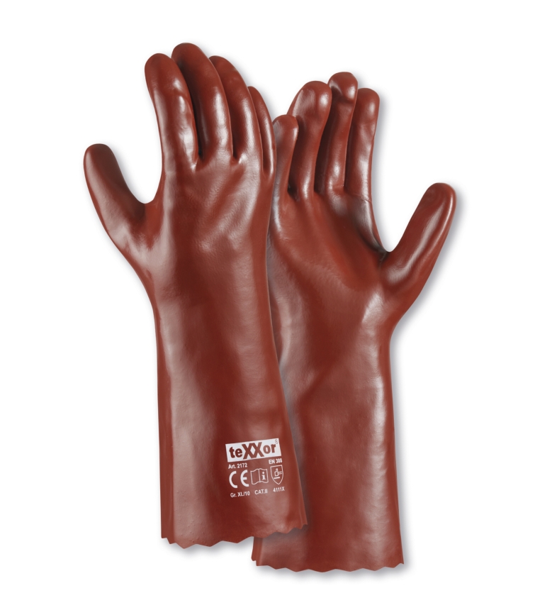 teXXor® PVC-Handschuhe ROTBRAUN rotbraun