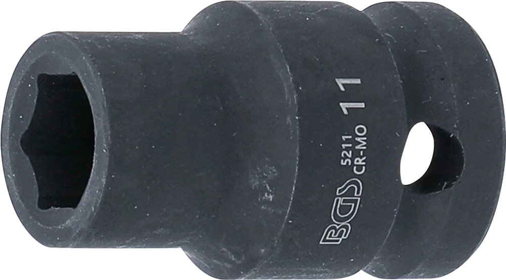 Kraft-Steckschlüssel-Einsatz Sechskant, Antrieb Innenvierkant 12,5 mm (1/2"), SW 11 mm