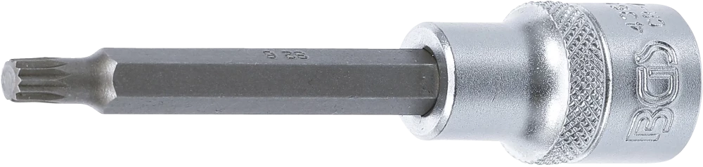 Bit-Einsatz, Länge 100 mm, Antrieb Innenvierkant 12,5 mm (1/2"), Innenvielzahn (für XZN) M6