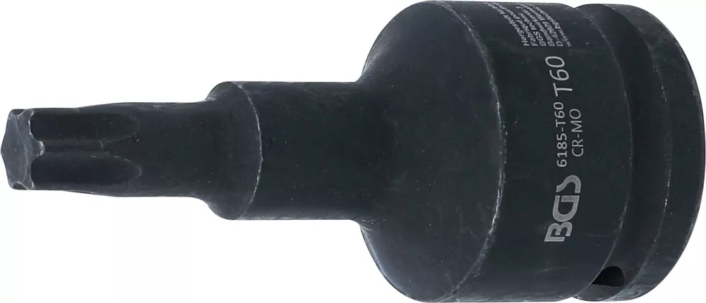 Kraft-Bit-Einsatz, Länge 100 mm, Antrieb Innenvierkant 20 mm (3/4"), T-Profil (für Torx) T60