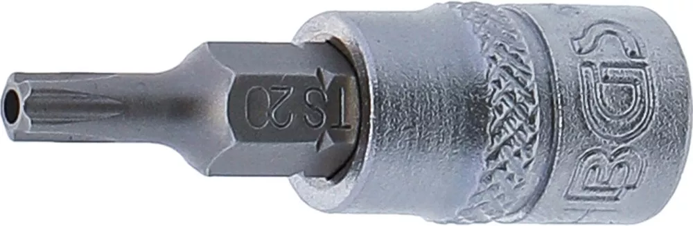 Bit-Einsatz, Antrieb Innenvierkant 6,3 mm (1/4"), TS-Profil (für Torx Plus) mit Bohrung TS20